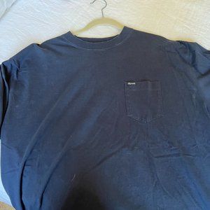 Men's Faconable Navy Blue Pocket T-Shirt